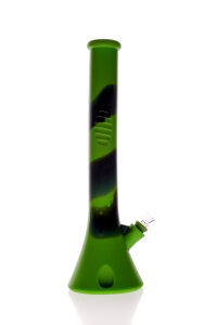 Silikon Bong Beaker schwarz-grün 44 cm
