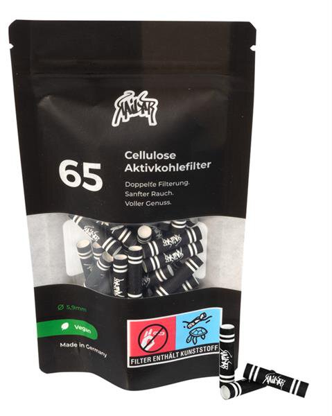 Kailar Cellulose Aktivkohlefilter 5,9 mm Schwarz 65 St&uuml;ck