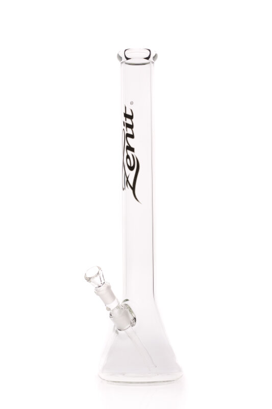 Zenit Bong Beaker 5mm clear Megacut ohne Kickloch Logo schwarz 18,8