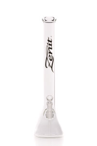 Zenit Bong Beaker 5mm clear Megacut ohne Kickloch Logo schwarz 18,8