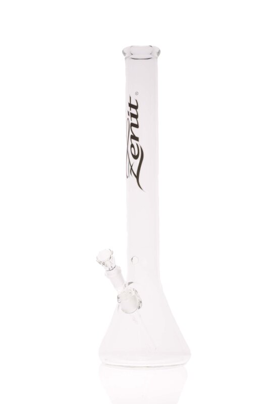 Zenit Bong Beaker 5mm clear Megacut mit Kickloch Logo schwarz 18,8
