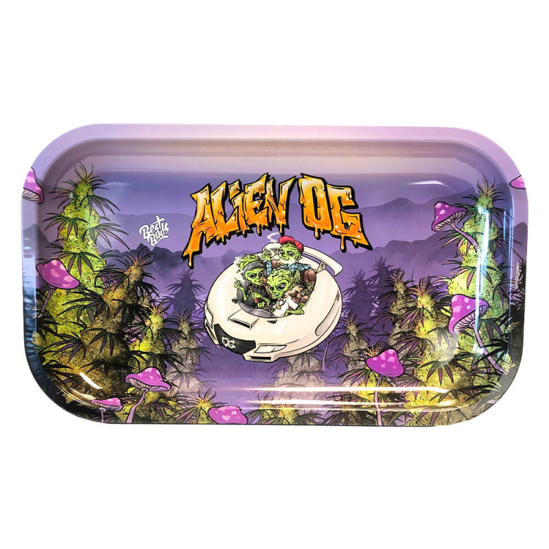 Metal Rolling Tray Best Buds - Alien OG