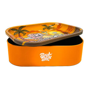 Thin Box Rolling Tray with Storage Best Buds - Sunset...