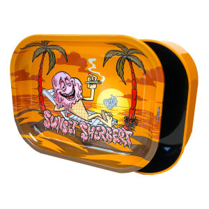 Thin Box Rolling Tray with Storage Best Buds - Sunset...