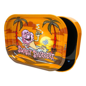 Thin Box Rolling Tray with Storage Best Buds - Sunset Sherbet