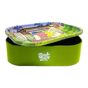 Thin Box Rolling Tray with Storage Best Buds - Strawberry...