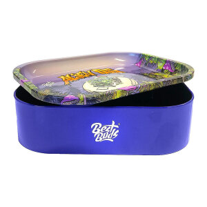 Thin Box Rolling Tray with Storage Best Buds - Alien OG
