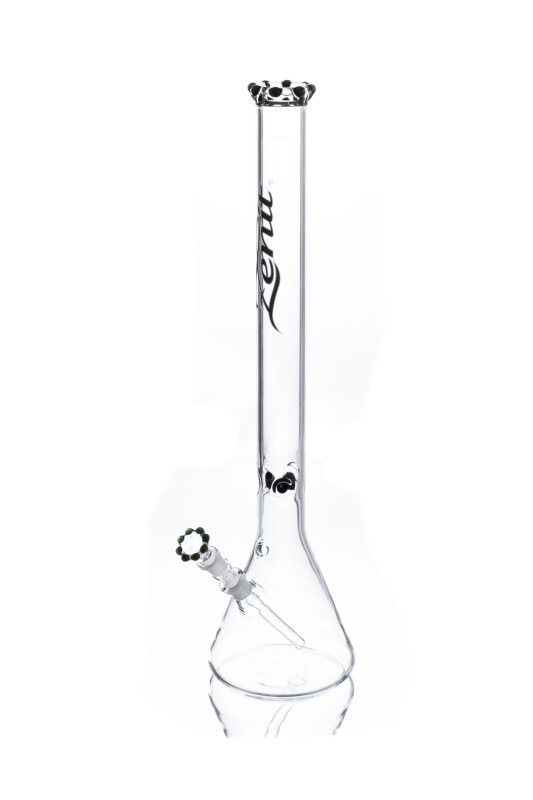 Zenit Bong Beaker Krone 5mm mit Kickloch, Eis Colour, Hut Krone 18,8, H&ouml;he 60cm