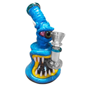 Monster Glass Clay Bong 18 cm Blau