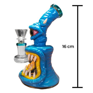 Monster Glass Clay Bong 18 cm Blau