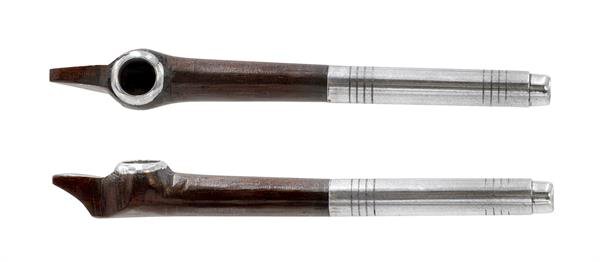 Holz/Metall Pfeife "Lines", L 125mm
