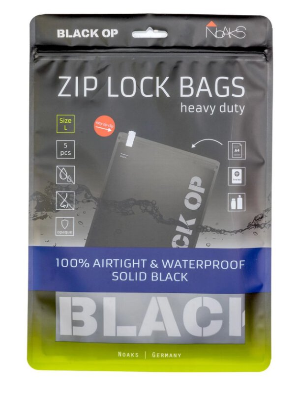 Noaks Bag L - black opak, 23 x 30, 5 Stück