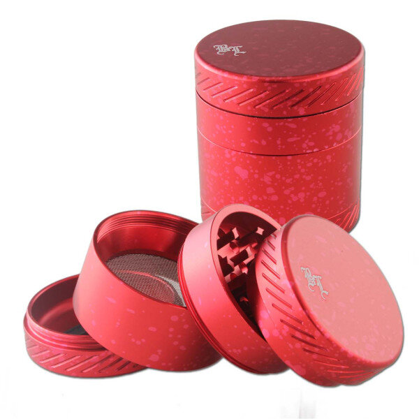 BLACK LEAF CROWN Alu Grinder 4-tlg rot