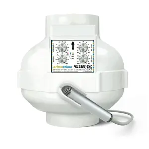 RVK 125 mm Prima Klima EC 680 m³/h Thermostat + Hygrostat und Drehzahlregler