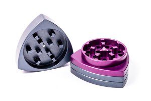 Gleichdick Alu Grinder 4-teilig Stahlblau/Violett