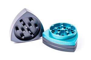 Gleichdick Alu Grinder 4-teilig Stahlblau/T&uuml;rkis