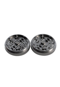 Alu Grinder Black Leaf 5tlg silber/schwarz 63 mm