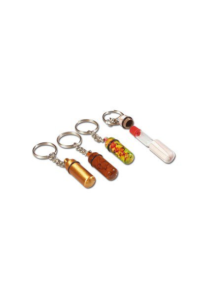 Schlüsselanhänger mit Fläschchen verschiedene Designs