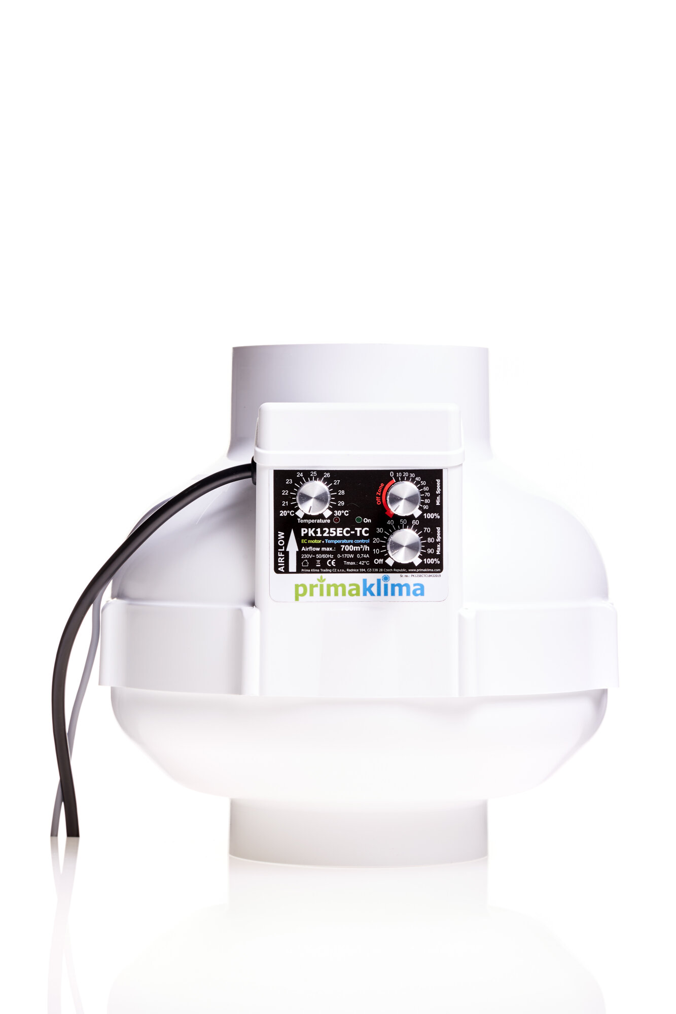 RVK 160 Mm Prima Klima EC Rohrventilator – 1180 M³/h Mit Thermostat & Drehzahlregler