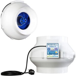 RVK 250 mm Prima Klima EC 1450 m³/h OHNE REGLER - RJ45